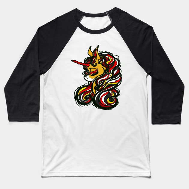 San Francisco Football Unicorn Baseball T-Shirt by Jan Grackle